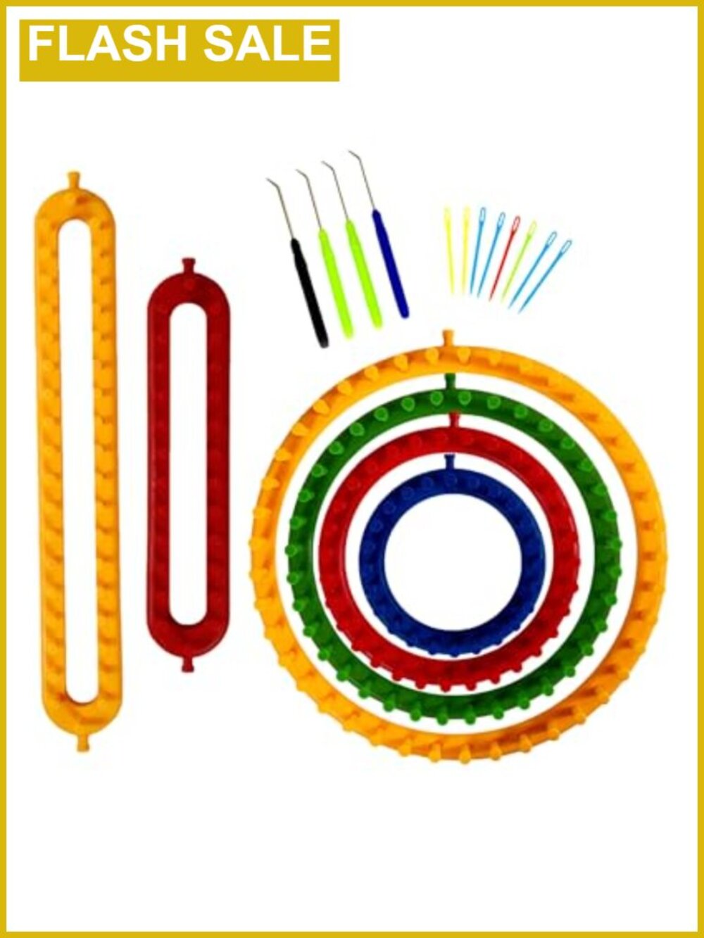 Knitting Loom Kit 4 Round 2 Rectangular Looms Beginners Set
